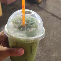 Iced green tea at Soy Milk Krabi in Krabi
