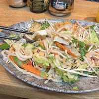 Sorry, erst fotografiert als ich es schon gemixt hatte. Sah hübsch aus mit Nüsschen on top    at Anami Restaurant in Kempten