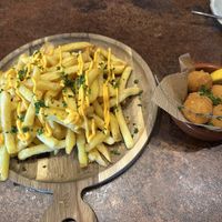 Cheesy chips and croquettes   at OhMA Gent in Ghent