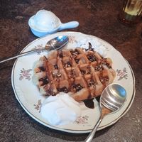 Liège waffle (with ice cream) 🧇🍨🍫 at OhMA Gent in Ghent