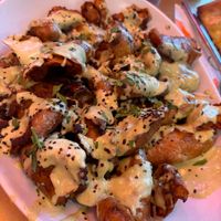 Vegan fingerling potatoes  at Dimo's Pizza - Lincoln Square in Chicago