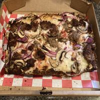 Vegan cheese and space balls pizza  at Corner Slice in Decatur