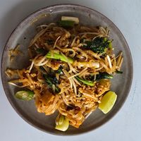 Pad thai with tofu.  Make sure to ask for them to make it vegan at Baan Thai Bistro in Indianapolis