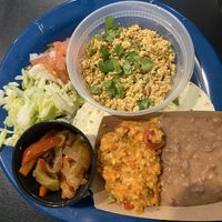 Tofu tacos with no sour cream or jack cheese  at Tricky Fish in Charleston