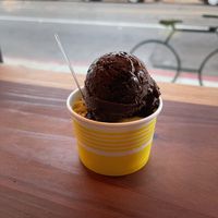 chocolate and mango gelato   at Figaro Dessert Cafe in San Diego