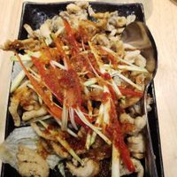 Crispy oyster mushrooms with Thai chilli dressing. Vegan! at Beyond Veggie by Secret Recipe in Petaling Jaya