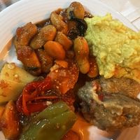 Selection of mezze dishes, all traditional but vegan  at The Green Eye in Crete