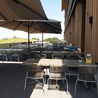 Outdoor seating at Stoos Lodge in Morschach