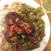 Loubie plate with falafel at Aladdin's Eatery in West Chester
