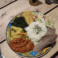Vegan plate at House of Habesha in Salford