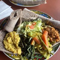 Vegan platter  at House of Habesha in Salford