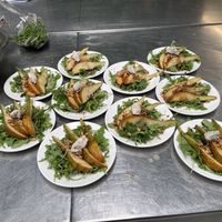 Salad with rocket,pears and blue cheesee  at Vegan Academy in Amsterdam