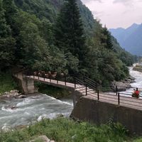 The bridge to reach the restaurant  at Zam Tachji in Alagna Valsesia