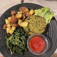 Vegan burger  at Zam Tachji in Alagna Valsesia