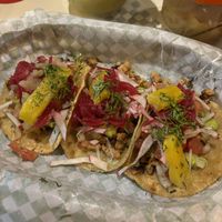 Veggie taco. 1 servinggs  at Los Tacos del Gordo in Cartagena