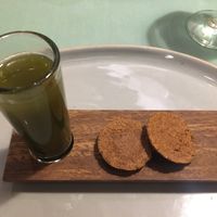 greens and mint elixir, minus the bee pollen at L'Elephant Vert in Luang Prabang