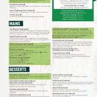 Meat free menu at Rhubarb Triangle Brewers Fayre in Wakefield