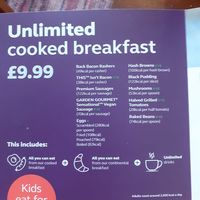 Unlimited cooked breakfast vegan options at Rhubarb Triangle Brewers Fayre in Wakefield