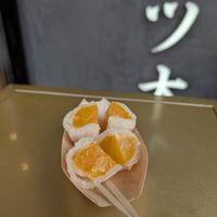 orange mochi at Ben Zai Ten in Nara