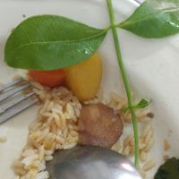 interesting and tasty leaves from the owner's garden....they go well with the laarb at Han Ahaan J in Vientiane