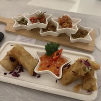 Spring rolls and garnishes   at This is Bali in Ubud