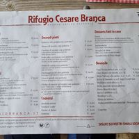 Menù aggiornato luglio 2023 at Rifugio Branca in Valfurva
