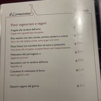 Menù   at Il Cormorano in Cala Gonone