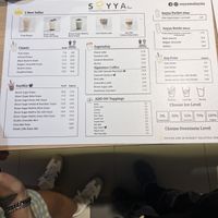Drink menu  at Soyya - The Gardens Mall in Kuala Lumpur