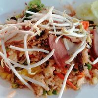 American Fried Rice, 55 baht. Super yummy! The bamboo sprouts do not come with the dish at Nong J - ร้านน้องเจ in Phuket