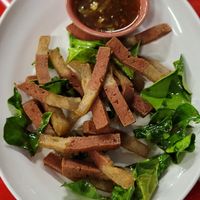 Pork with kefir lime leaves at Nong J - ร้านน้องเจ in Phuket