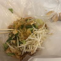 Pad Thai and spring rolls  at Nong J - ร้านน้องเจ in Phuket