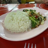 Fried Mix Vegetable & Sweet Basil with Rice  at Nong J - ร้านน้องเจ in Phuket