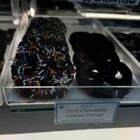 vegan dark chocolate pretzel   at Beach Sweets in San Diego