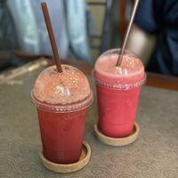 Fresh watermelon juice and strawberry soda - Kin & Koff Café, Bangkok  at Kin & Koff Café in Bangkok