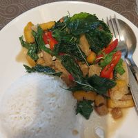Pad kaprow at Kin & Koff Café in Bangkok