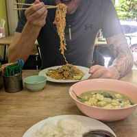 Green curry and noodles at Maturot in Bangkok