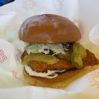 Hot chicken sandwich  at Hey Sunshine Kitchen in Culver City