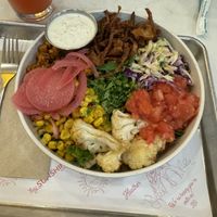 Backyard BBQ bowl and yummy lemonade  at Hey Sunshine Kitchen in Culver City