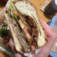 Vegan cheeseburgerr  at Hey Sunshine Kitchen in Culver City