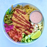 Crispy chickun bowl  at Hey Sunshine Kitchen in Culver City