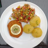 Cordon Bleu and Boiled Potatoes at Strandcafe Rondell in Butjadingen