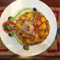 Vegan omelet at Shaman Restaurant in Cusco