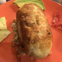 Stuffed potato at Shaman Restaurant in Cusco