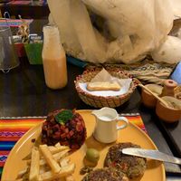 Lentil burger  at Shaman Restaurant in Cusco