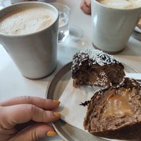 Filling and oat coffe at Socker Sucker in Stockholm