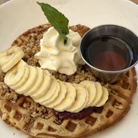 Waffle with bananas and walnuts!  at The Butcher's Daughter - Nolita in New York City