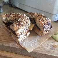 Breakfast bagel at The Butcher's Daughter - Nolita in New York City