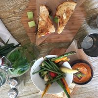 Grilled cheese and hummus with veggies at The Butcher's Daughter - Nolita in New York City