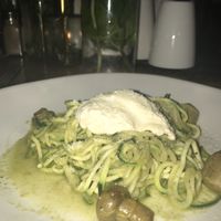 Cold or hot option.. I got it hot! Gluten free and vegan zoodles with cashew ricotta  at The Butcher's Daughter - Nolita in New York City