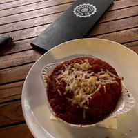 Meatless meatball bake  at Steel City Pizza in Mount Pleasant
